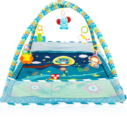 Velox Goods VL-506 Baby Gym – Interactive Play Mat for Babies – Educational and Safe Design – Suitable for Babies from 3 Months – Includes Hanging Toys, Balls and Net Fabric Sidewalls – Blue Brand: Velox Goods