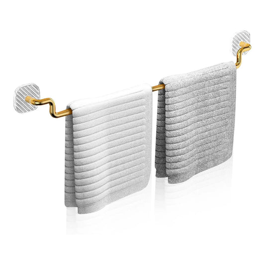 Velox Goods VL‑533 Towel Rack – 60 cm Self-Adhesive Holder, No Drilling – Stainless Steel – Gold