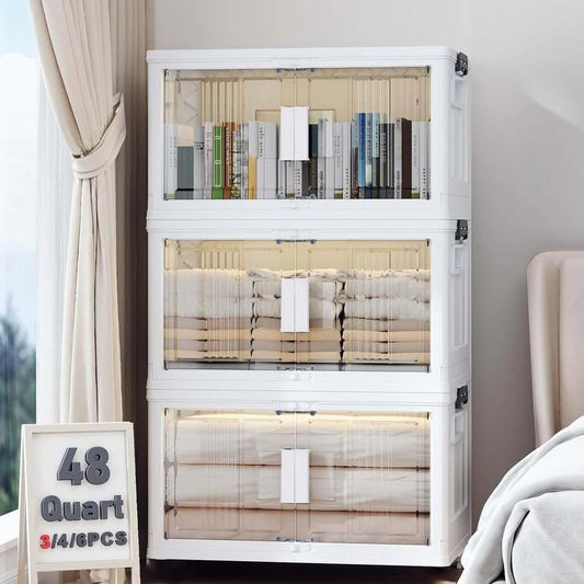 Velox Goods Foldable Storage Cabinet – Stackable 5-Layer Organizer with Doors – 70.5 cm Wide
