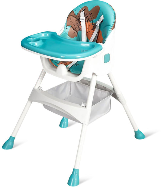 Velox Goods VL-509 Baby Chair – Compact, Adjustable and Foldable High Chair with Seat Belt, Storage Basket and Playful Design – Suitable for Children from 6 Months to 4 Years