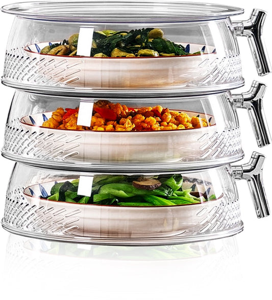 Velox Goods VL‑528 Fly Cap Food Cover – Set of 3 – Heat Preservation & Anti-insect – Ø 25/30/35 cm – Collapsible – Washable Mesh – Useful for Outdoor & Indoor