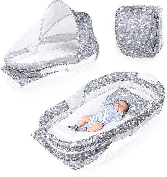 Velox Goods VL-516 Baby Travel Bed – Safe & Comfortable Mobile Travel Bed – Foldable Bed for Newborns & Babies