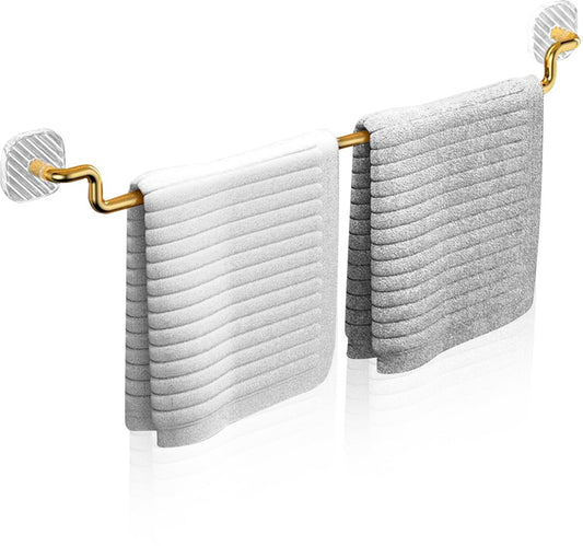 Velox Goods VL‑533 Towel Rack – 60cm Gold Towel Holder – Self-Adhesive & No Drilling – Stainless Steel Bathroom & Kitchen Towel Rack – 20kg Load Capacity