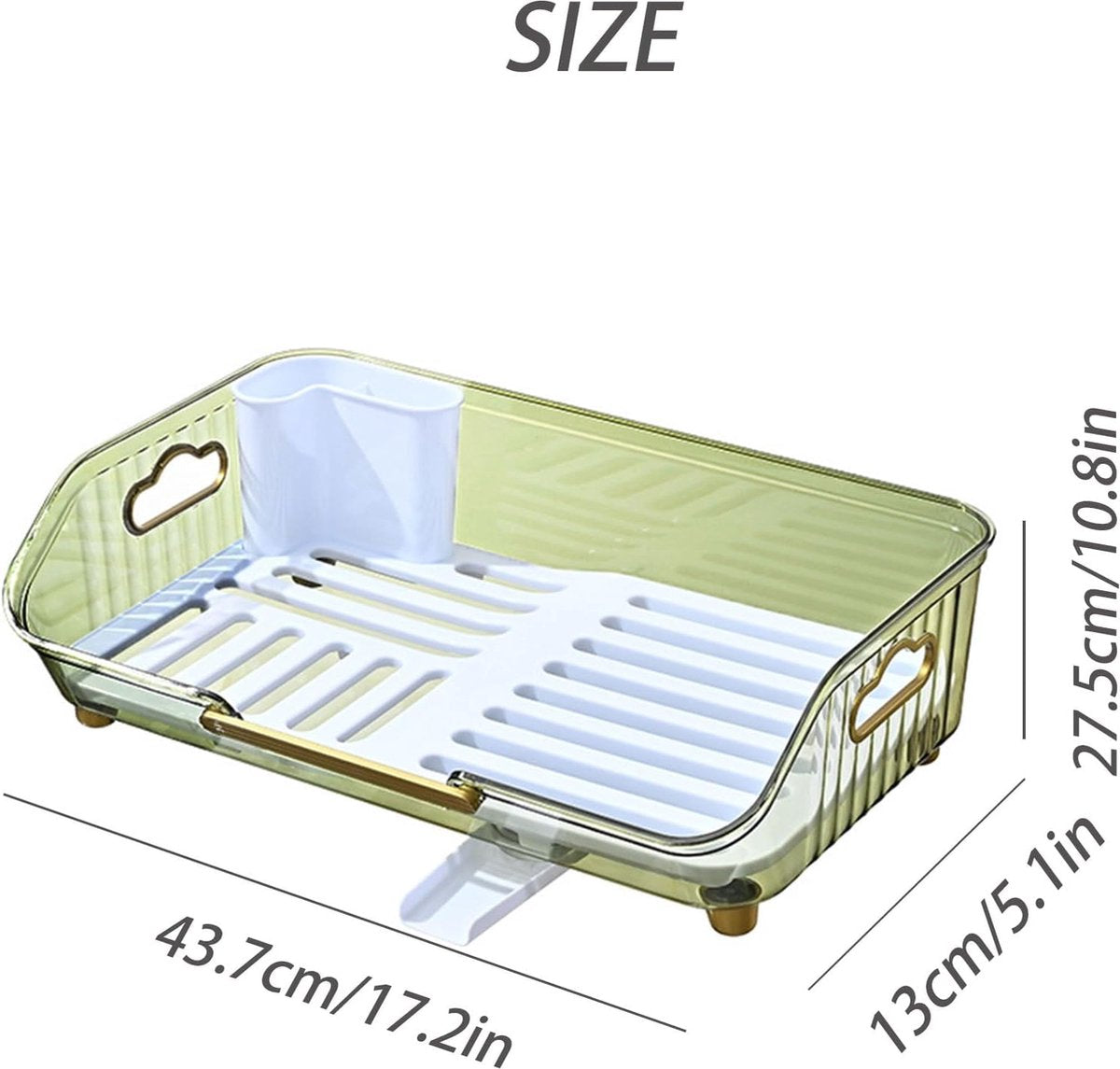 Velox Goods VL‑527 Drainer with Cutlery Holder – Dishwasher Rack with Leakage & Plateau Stand – For Plates, Scales & Cutlery