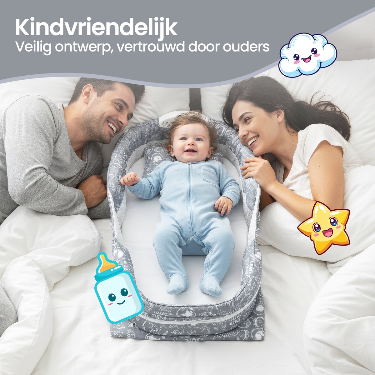 Velox Goods VL-516 Baby Travel Bed – Safe & Comfortable Mobile Travel Bed – Foldable Bed for Newborns & Babies