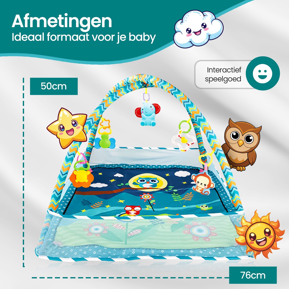 Velox Goods VL-506 Baby Gym – Interactive Play Mat for Babies – Educational and Safe Design – Suitable for Babies from 3 Months – Includes Hanging Toys, Balls and Net Fabric Sidewalls – Blue Brand: Velox Goods