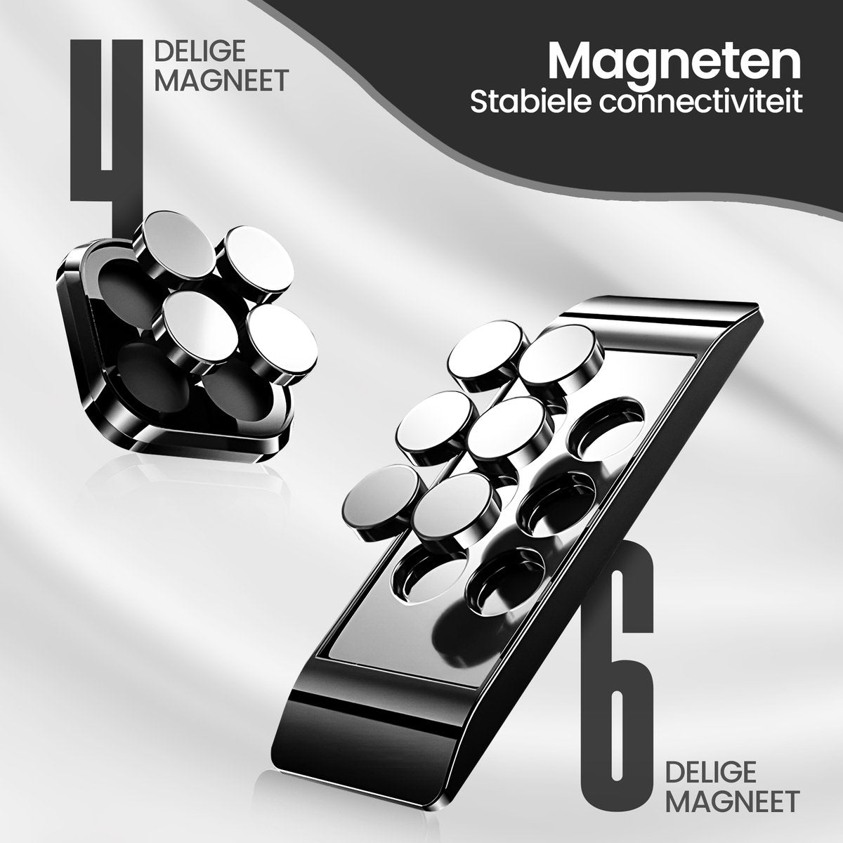 Velox Goods VL-503 Magnetic Phone Holder Car – Duo Pack – 2 Strong Magnets – For Dashboard, Windshield & Desk – Universal Smartphone Holder