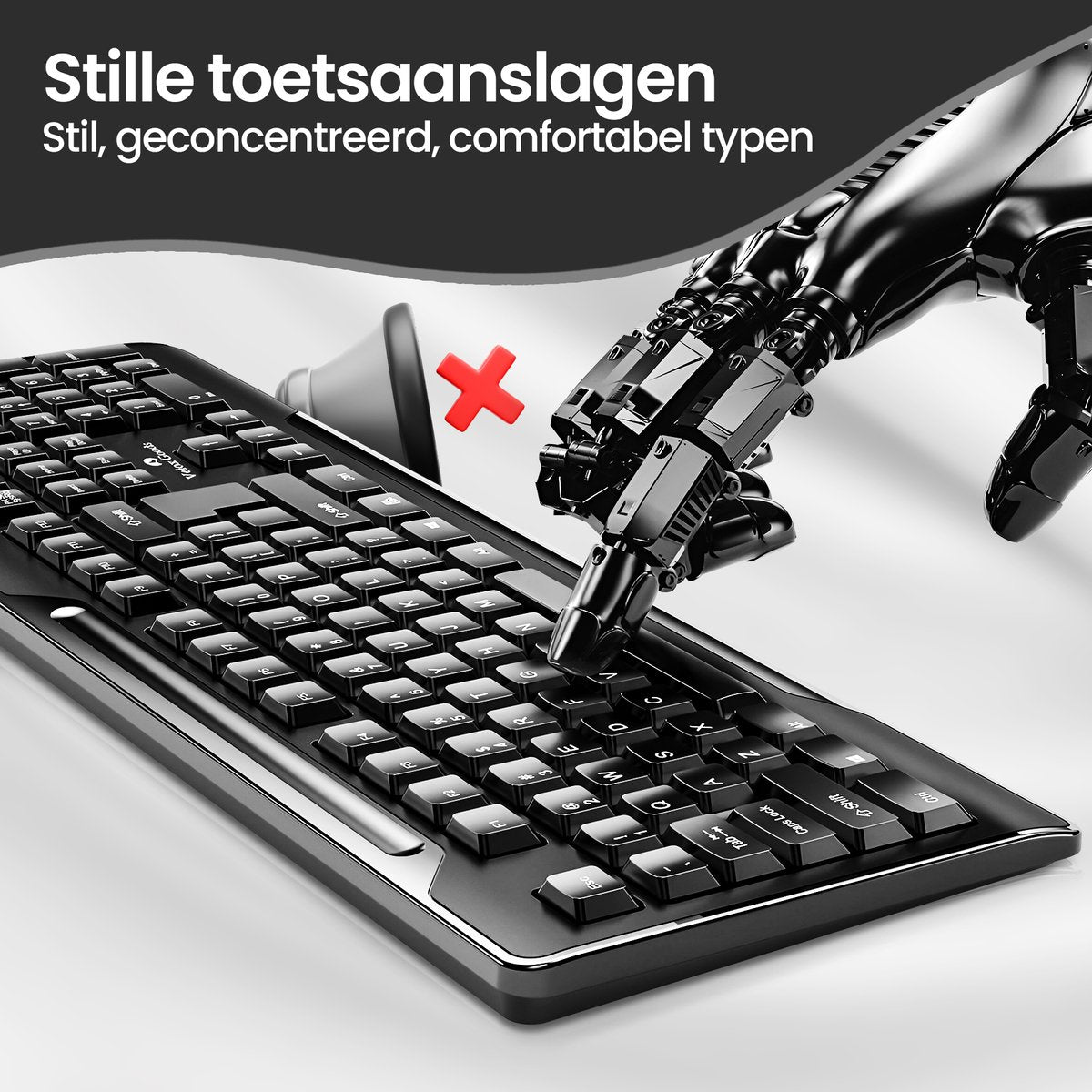 Velox Goods VL-500 Keyboard and Mouse Set – Wired – Silent – Splashproof – Plug & Play