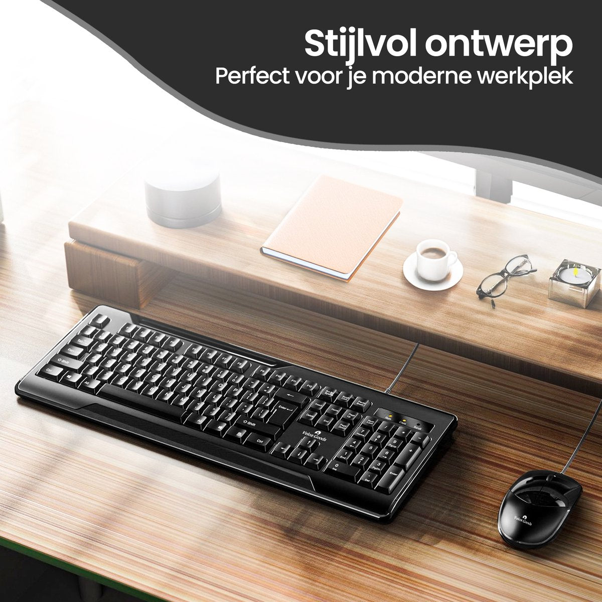 Velox Goods VL-500 Keyboard and Mouse Set – Wired – Silent – Splashproof – Plug & Play