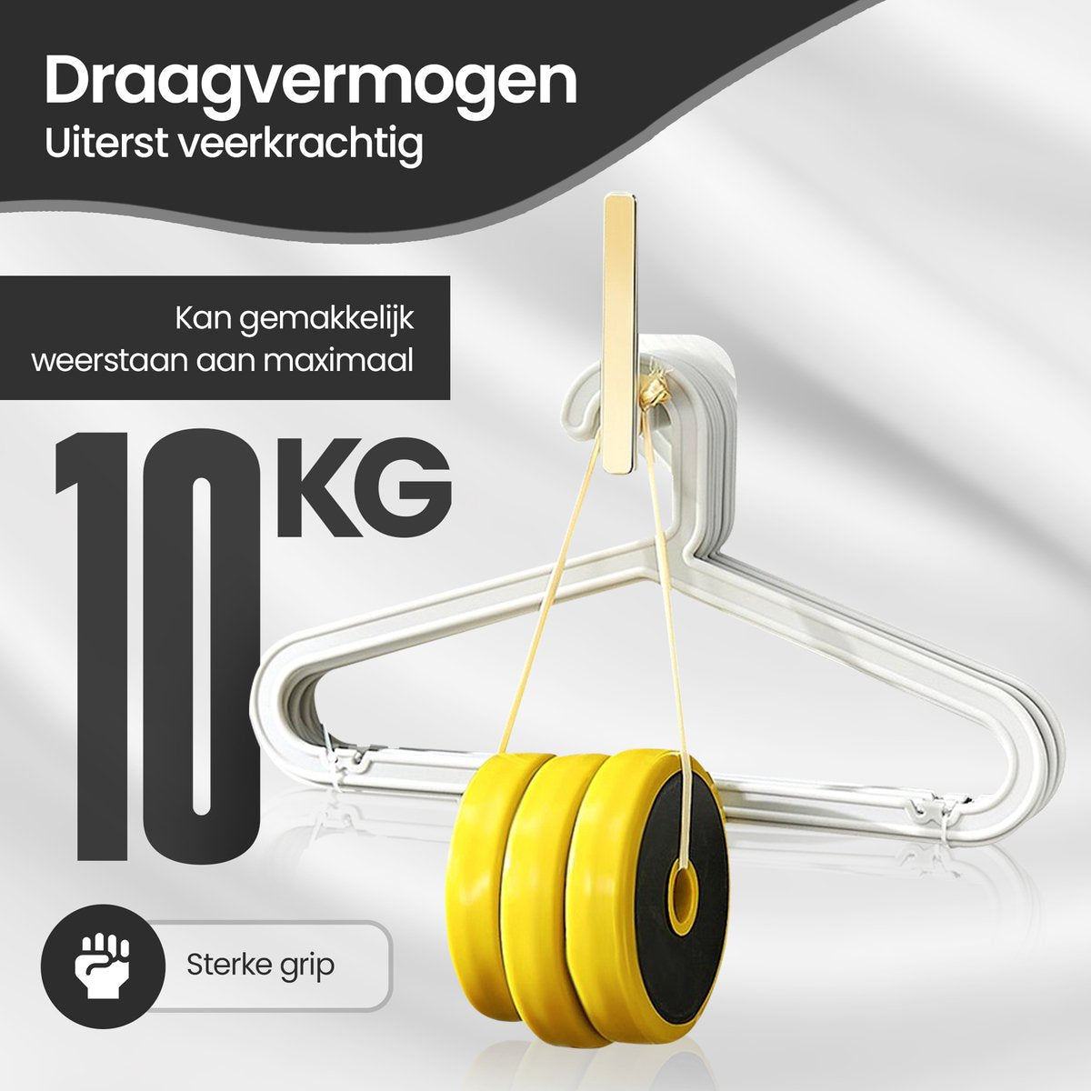 Velox Goods VL‑530 Self-Adhesive Wall Hook – No Drilling Required – Gold Curtain Hook for Kitchen, Bathroom & Bedroom – Extra Strong – 14.5cm – Pack of 1 – White/Gold