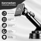 Magnetische Telefoonhouder Auto met Zuignap - Uitschuifbare Arm – foto 7