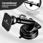 Magnetische Telefoonhouder Auto met Zuignap - Uitschuifbare Arm – foto 3