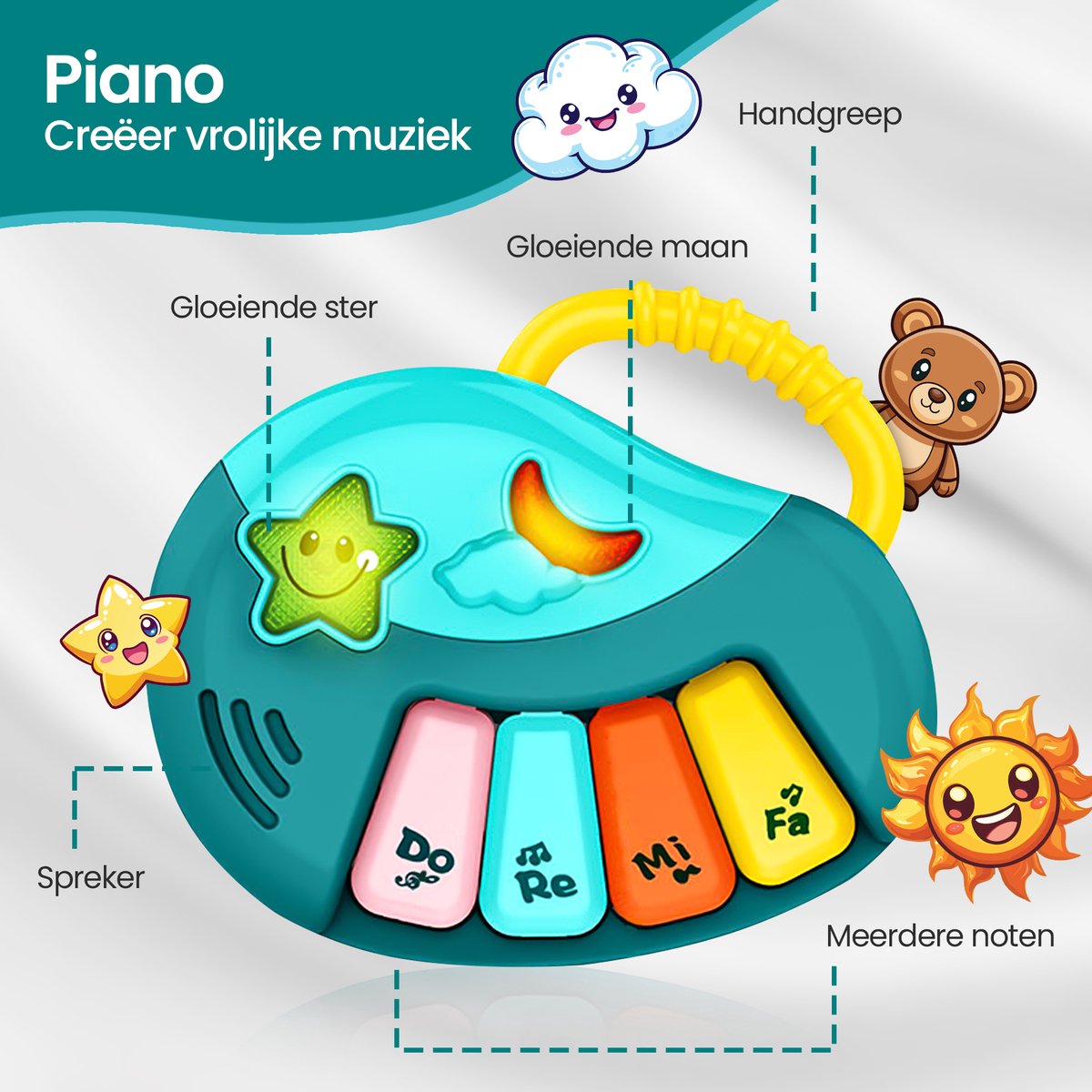 Velox Goods VL-510 Baby Walker – Educational Rocking Exerciser with Activity Panel – Adjustable Height – Non-Slip Wheels & Handle – Toy with Light, Music & Drawing Board – Montessori – From 9 Months
