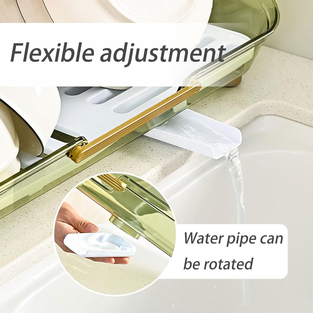 Velox Goods VL‑527 Drainer with Cutlery Holder – Dishwasher Rack with Leakage & Plateau Stand – For Plates, Scales & Cutlery