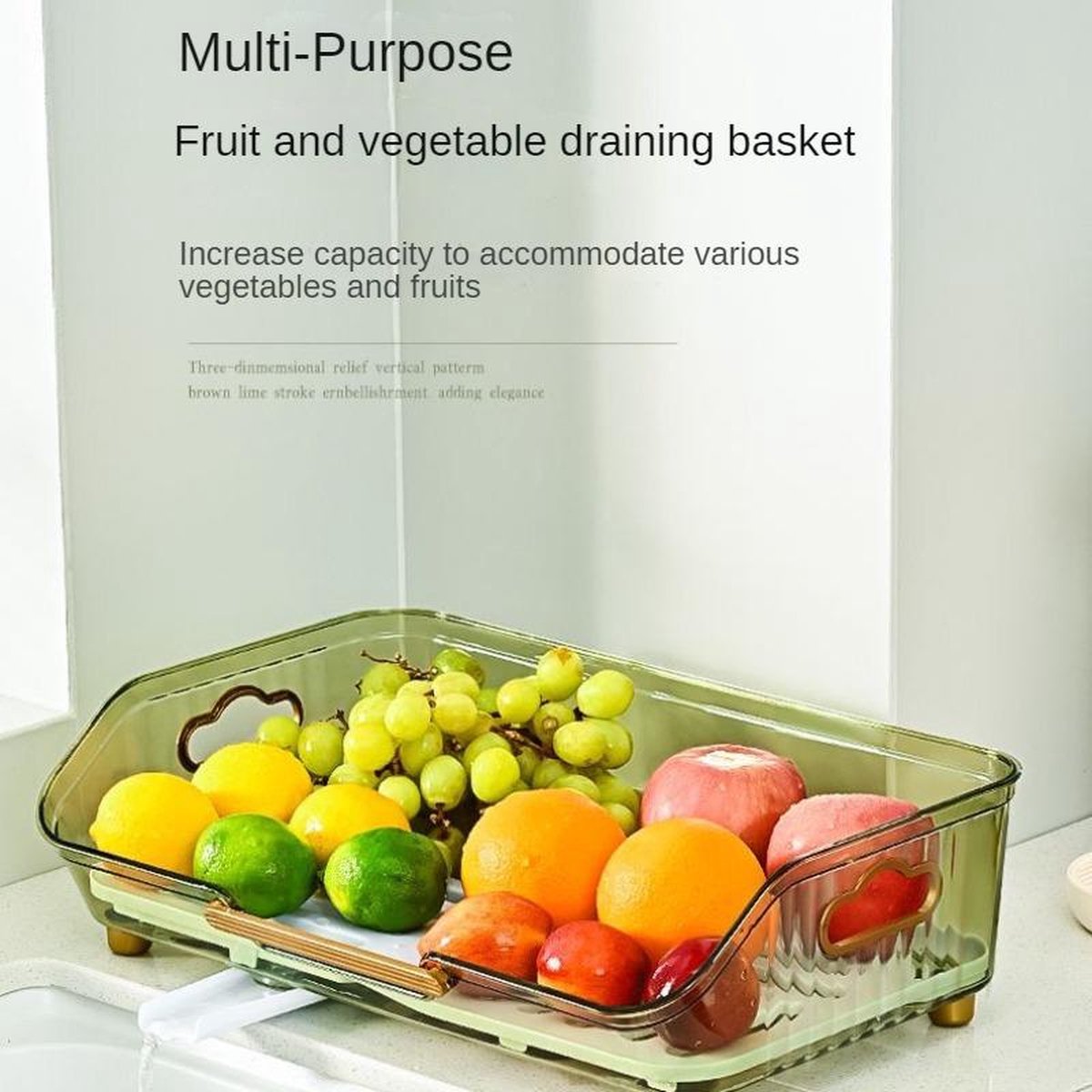 Velox Goods VL‑527 Drainer with Cutlery Holder – Dishwasher Rack with Leakage & Plateau Stand – For Plates, Scales & Cutlery