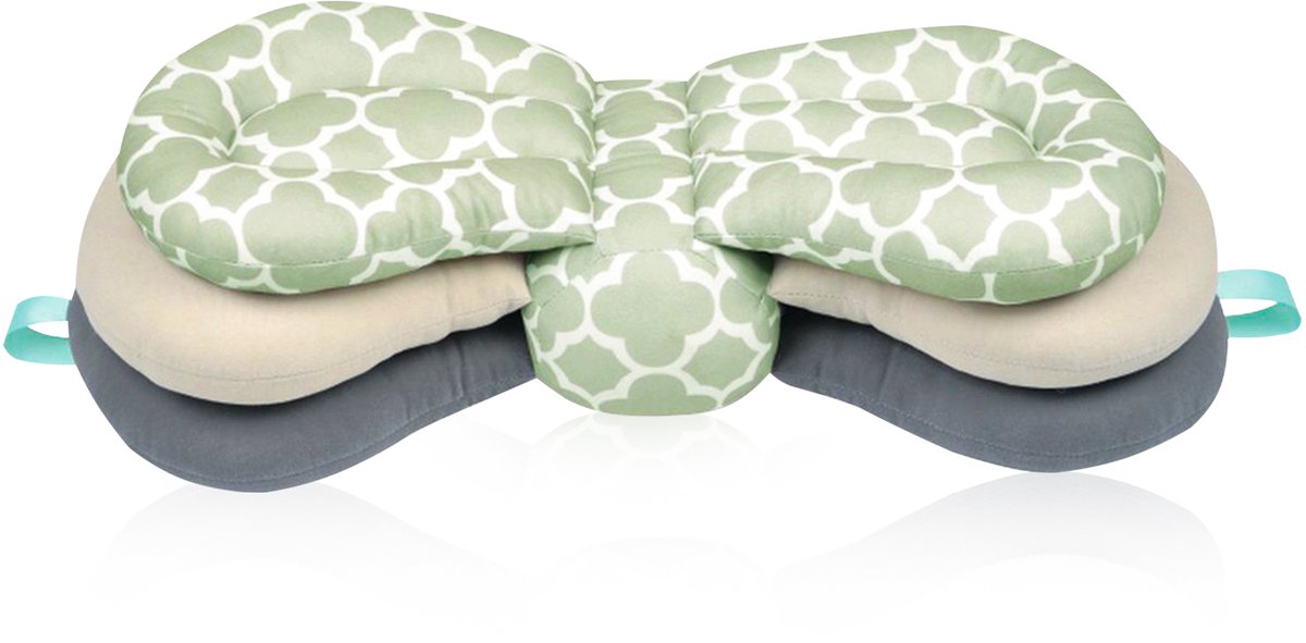 Velox Goods VL-507 Adjustable Ergonomic Nursing Pillow – Supportive & Comfortable – 3-Layer Height Adjustable – Removable Washable Cover – Light Green/Gray/White