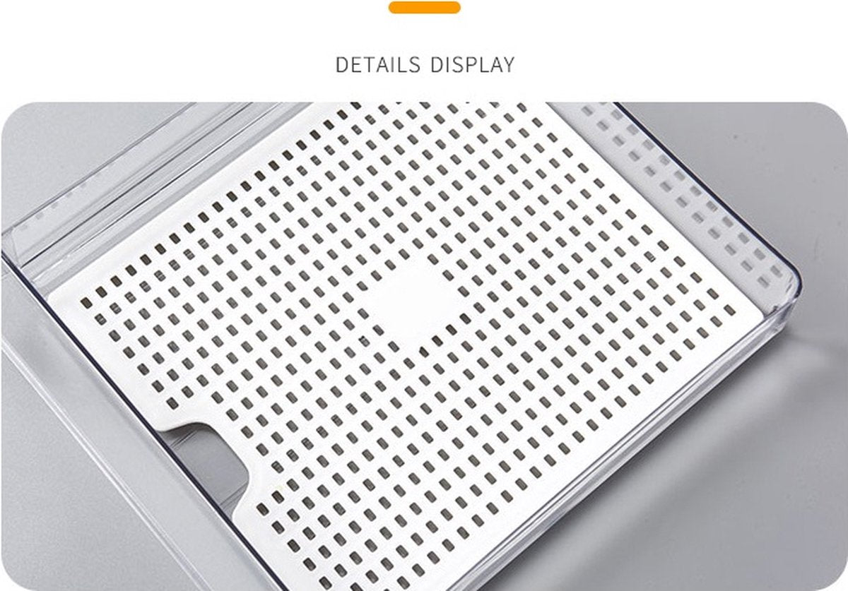 Velox Goods VL‑525 Refrigerator Organizer – Stackable PET Storage Box – Drawer for Vegetable, Fruit & Meat – 24 × 21.5 × 14 cm – Transparent