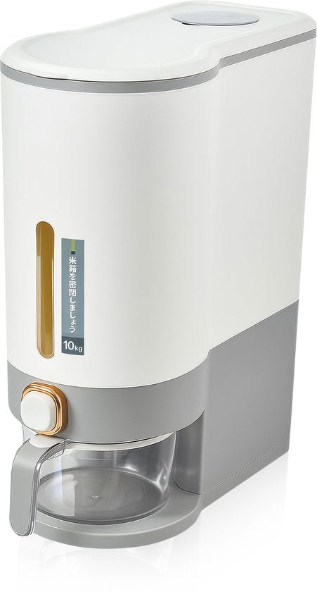 Velox Goods VL‑531 Rice Dispenser – Stock Container with Lid – 10 kg Storage – Grain & Food Container – Storage Bin for Rice, Lentils, Mung Beans & More – Transparent – Kitchen Organizer