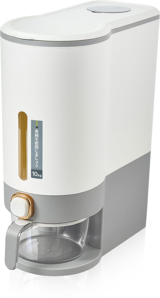 Velox Goods VL‑531 Rice Dispenser – Stock Container with Lid – 10 kg Storage – Grain & Food Container – Storage Bin for Rice, Lentils, Mung Beans & More – Transparent – Kitchen Organizer