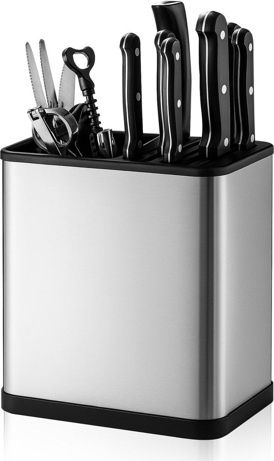 Velox Goods VL‑535 Knife Rack – Kitchen Rack Without Drilling – Hanging Kitchen Organizer for Knives & Cutlery – Black Wall Rack with Self-Adhesive System – Kitchenware Holder