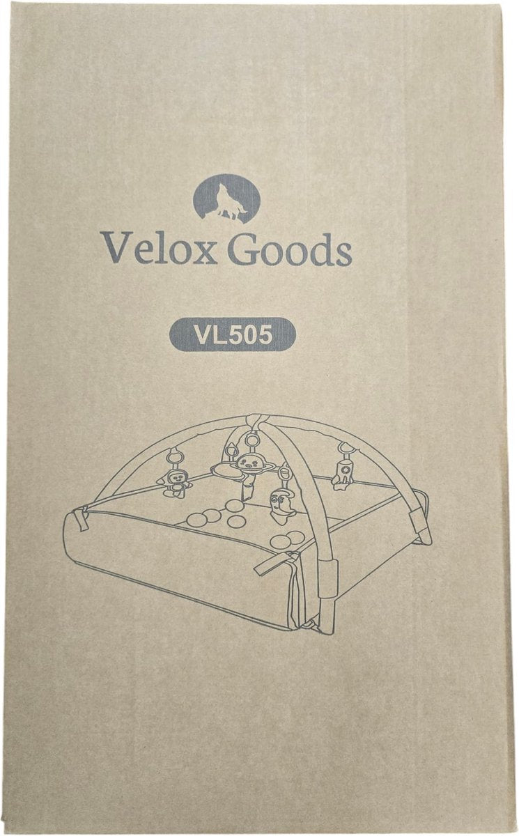 Velox Goods VL-505 Baby Play mat with Space motif – 5-in-1 Gym, Ball pit and Activity mat – Including Hanging toys – From 0 Months – 58x70 cm – Soft & Washable