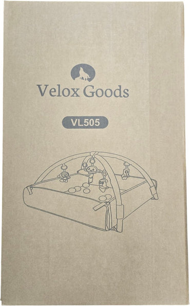 Velox Goods VL-505 Baby Play mat with Space motif – 5-in-1 Gym, Ball pit and Activity mat – Including Hanging toys – From 0 Months – 58x70 cm – Soft & Washable