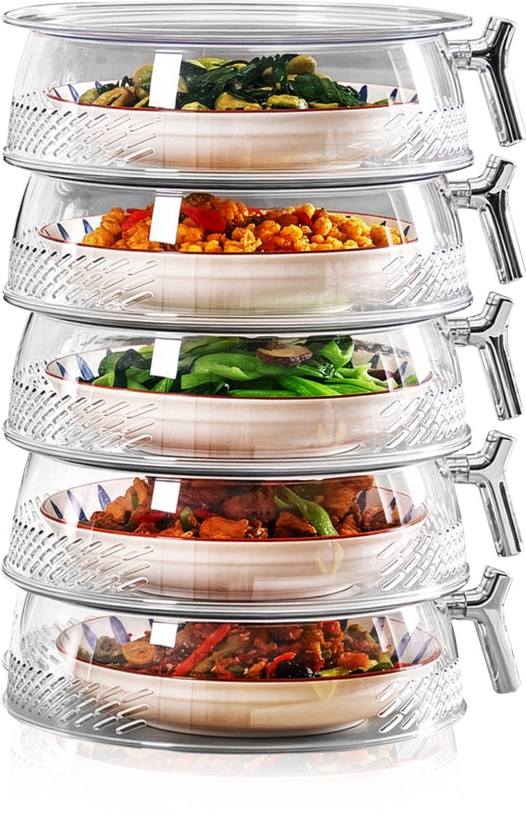 Velox Goods VL‑528 Fly Cap Food Cover – Set of 3 – Heat Preservation & Anti-insect – Ø 25/30/35 cm – Collapsible – Washable Mesh – Useful for Outdoor & Indoor