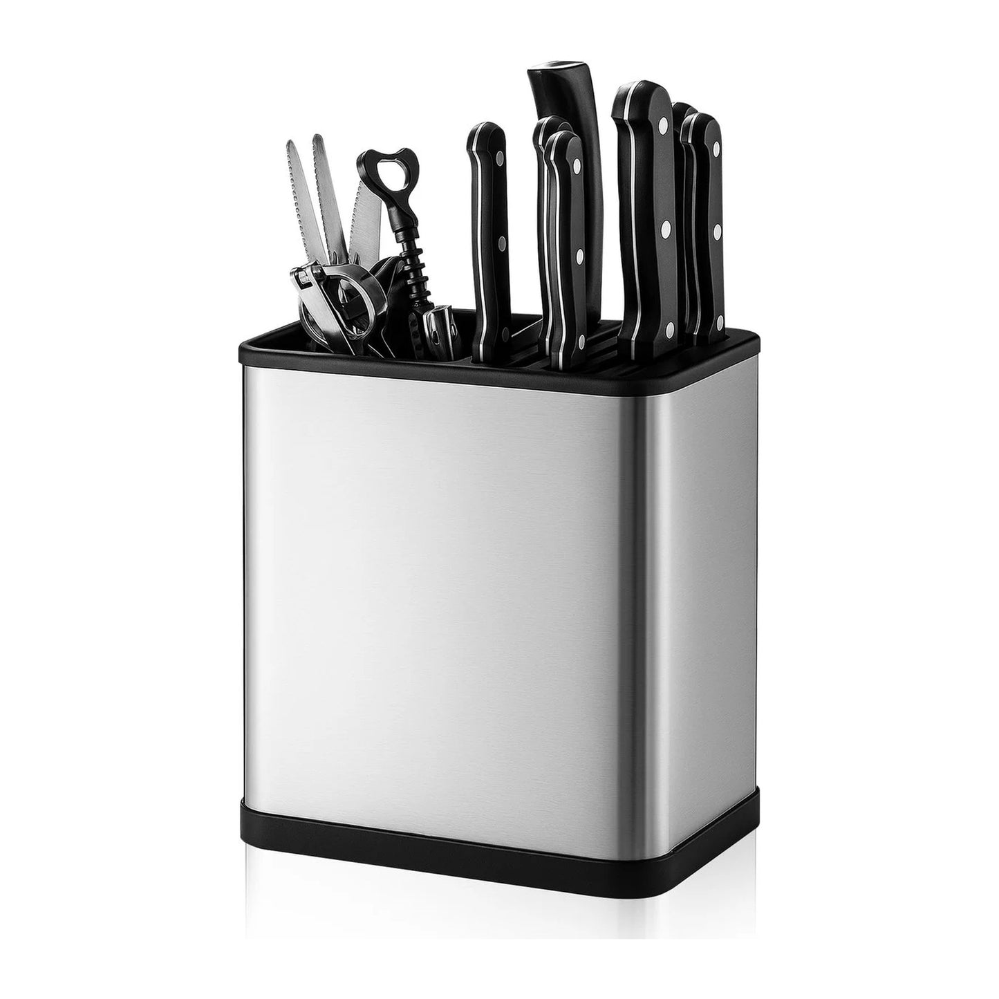 Velox Goods VL‑535 Knife Rack – Self-Adhesive Wall Holder for Knives & Cutlery, No Drilling – Black
